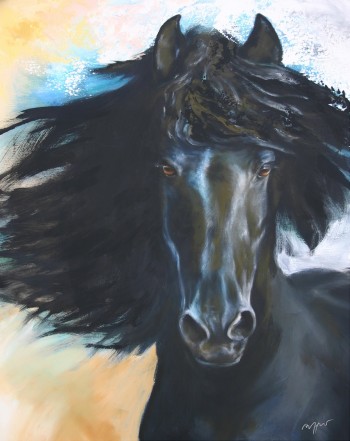 2 Pferdeposter - Kunstdrucke Motiv Black Beauty & Islandpferd