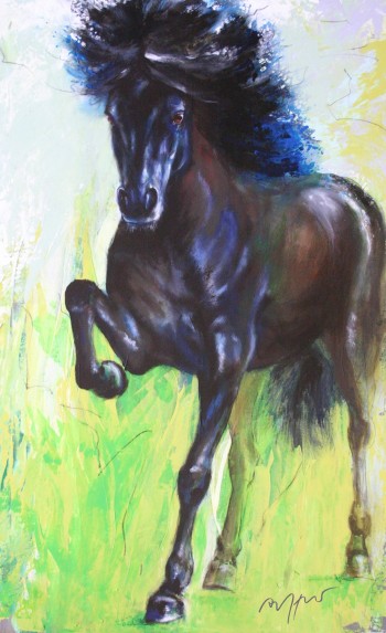 2 Pferdeposter - Kunstdrucke Motiv Black Beauty & Islandpferd