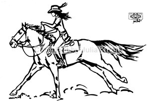 Auto Aufkleber Westerngirl Galopp