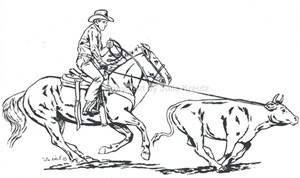 Auto Aufkleber Western Roping