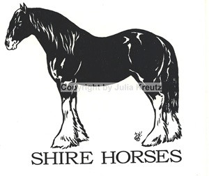 Auto Aufkleber Shire Horse silber