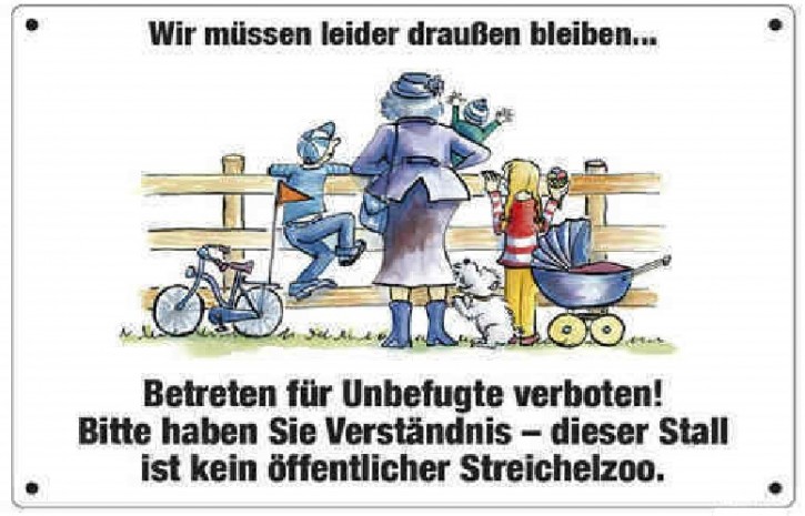 Comic Schilder - Schild - Wir müssen leider draußen bleiben - Betreten verboten