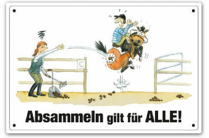 Comic Schilder - Schild - Absammeln gilt für ALLE