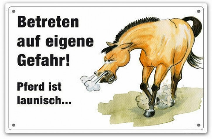 Comic Schilder - Warnschild - Betreten auf eigene Gefahr...